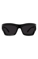 Loewe x Paula's Ibiza 70mm Oversize Mask Sunglasses in Shiny /Smoke at Nordstrom