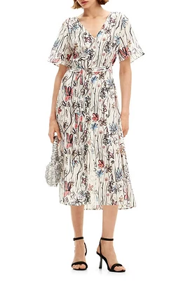 Desigual Camisero Blanco Floral Print Dress White at Nordstrom,