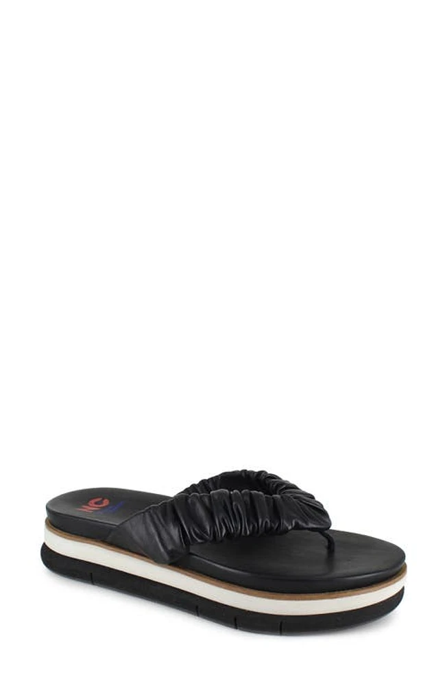 National Comfort Kahlen Scrunched Platform Flip Flop Leather at Nordstrom,