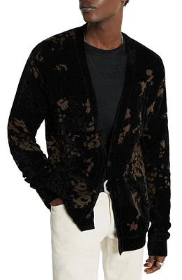 John Varvatos Raven Metallic Cardigan Black at Nordstrom,