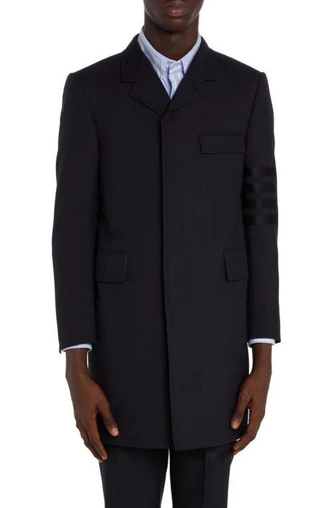 Thom Browne Fit 1 Classic Chesterfield Wool Jacket in Dark Blue at Nordstrom