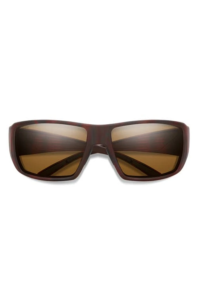 Smith Guides 62mm ChromaPop Polarized Oversize Wraparound Sunglasses in Matte Tortoise /Brown at Nordstrom