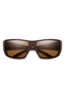 Smith Guides 62mm ChromaPop Polarized Oversize Wraparound Sunglasses in Matte Tortoise /Brown at Nordstrom