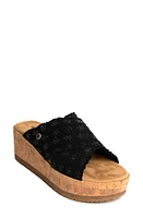 Minnetonka Posey Platform Wedge Slide Sandal Distressed Denim at Nordstrom