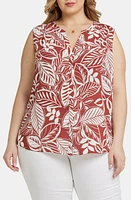 NYDJ Print Sleeveless Pleat Back Top at Nordstrom,