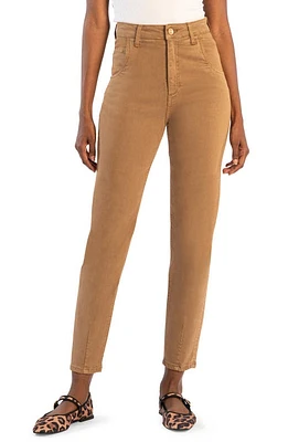 KUT from the Kloth Campbell High Waist Tapered Jeans Camel at Nordstrom,