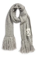 Ted Baker London Iciey Cable Knit Wool Blend Scarf in Charcoal at Nordstrom