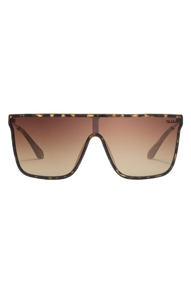 Quay Australia Nightfall Remixed Polarized Shield Sunglasses in Tortoise Chocolate Paprika at Nordstrom