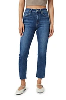 Mavi Jeans Viola Raw Hem High Waist Ankle Straight Leg Deep Flex Blue at Nordstrom,