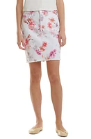 JEN7 by 7 For All Mankind Floral Print Frayed Denim Pencil Skirt at Nordstrom,