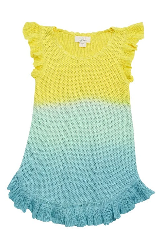 Peek Aren'T You Curious Kids' Dip Dye Mesh Stitch Sweater Dress Multi at Nordstrom,