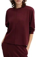 MANGO Pintuck Sweatshirt Burgundy at Nordstrom,