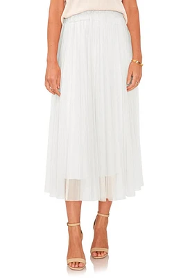 Vince Camuto Pleated Mesh Midi Skirt New Ivory at Nordstrom,