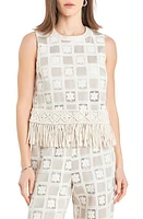 English Factory Crochet Lace Patchwork Tank Beige Multi at Nordstrom,