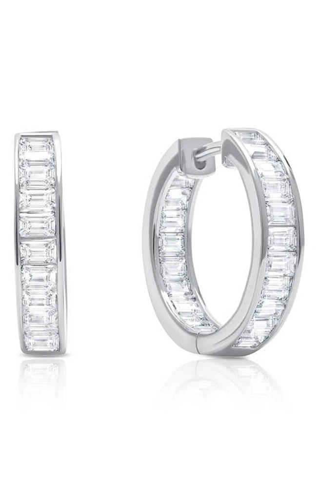 Crislu Cubic Zirconia Hoop Earrings in Platinum at Nordstrom