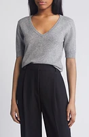 RUE SOPHIE Harriet V-Neck Wool & Cashmere Sweater Grey at Nordstrom,