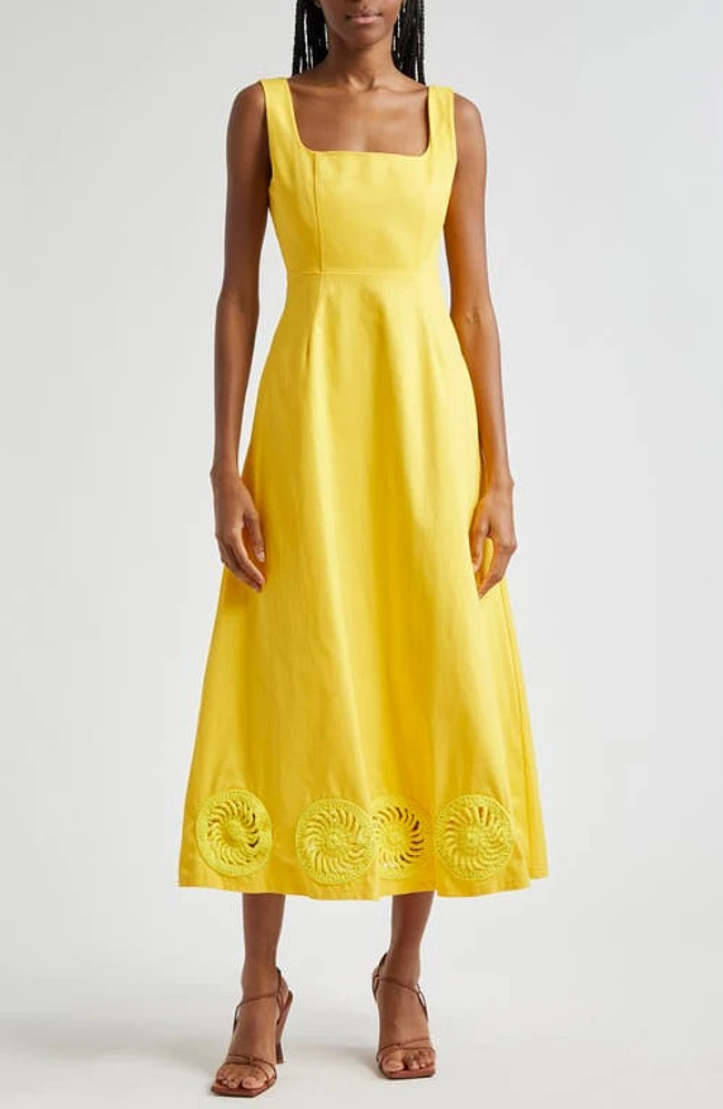 Elexiay Kwara Crochet Trim Sundress Yellow at Nordstrom,