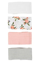 little unicorn 4-Pack Cotton Muslin Blankets in Watercolor Roses at Nordstrom