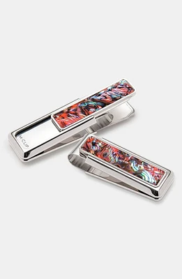 M-Clip Mother-of-Pearl Inlay Money Clip in Silver/ at Nordstrom