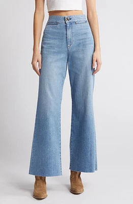 ASKK NY Brighton High Waist Raw Hem Wide Leg Jeans Barrio at Nordstrom,