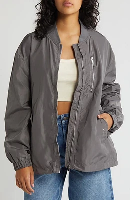 Noisy may Ava Bomber Jacket Charcoal Gray at Nordstrom,