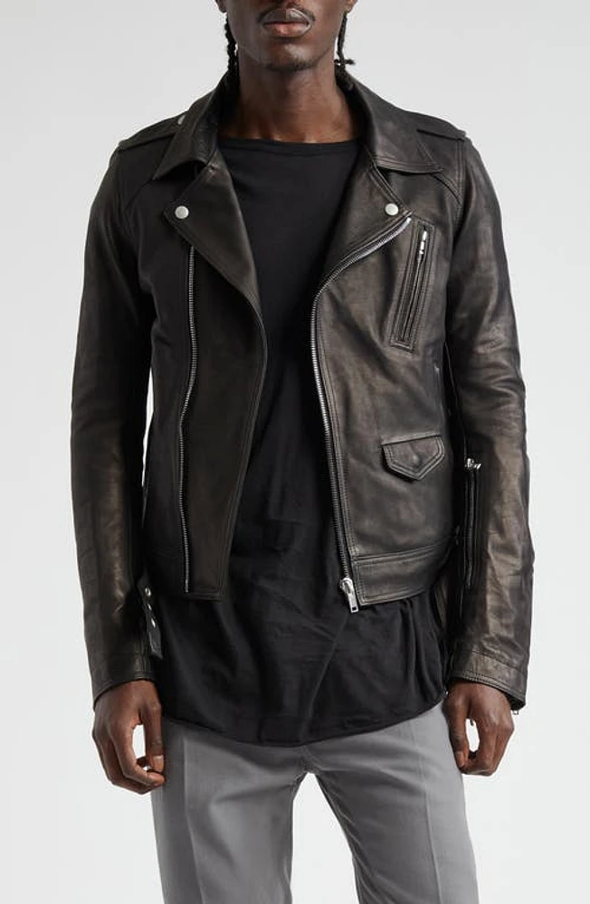 Rick Owens Luke Stooges Leather Moto Jacket Black at Nordstrom, Us