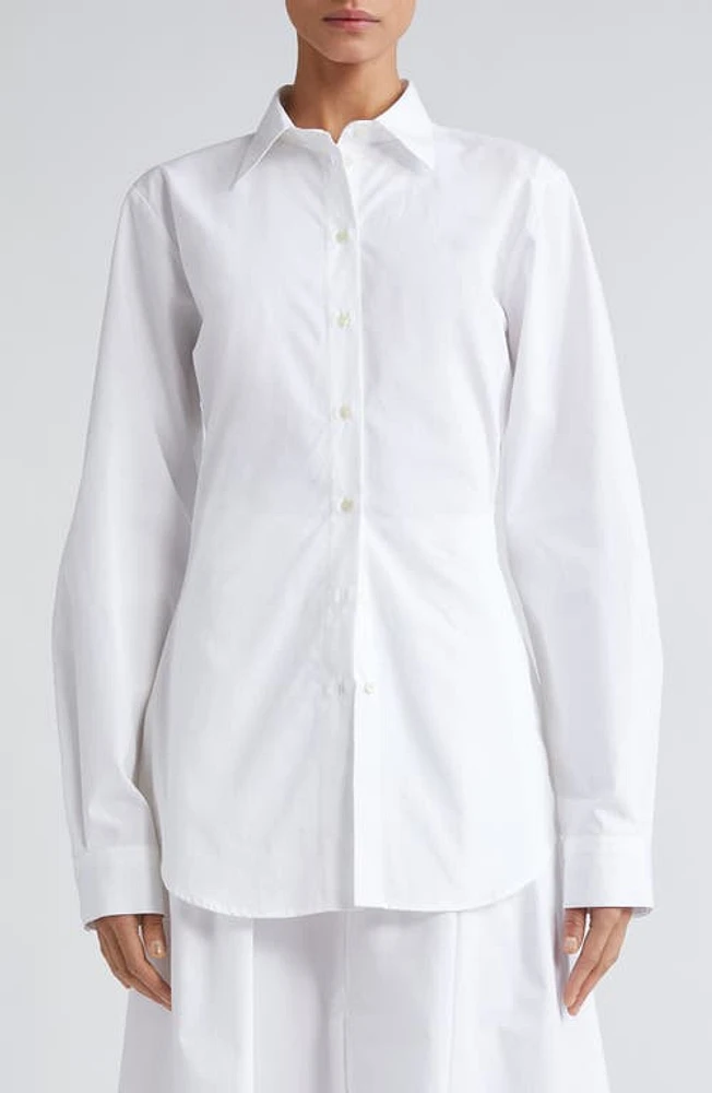 Róhe Shaped Cotton Poplin Button-Up Shirt White at Nordstrom, Us