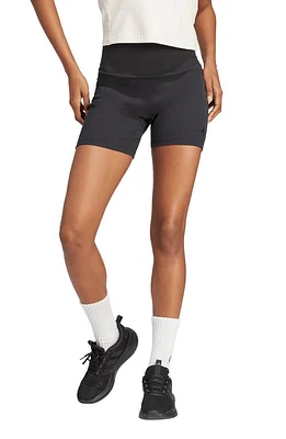 adidas Rib High Waist Bike Shorts Black at Nordstrom,