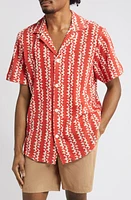 OAS Red Scribble Mesh Camp Shirt at Nordstrom,