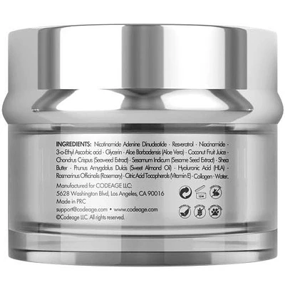 Codeage NAD Facial Cream, Resveratrol, Niacinamide, Hyaluronic Acid, Collagen, Vitamin C & E, 1.8 oz in White at Nordstrom