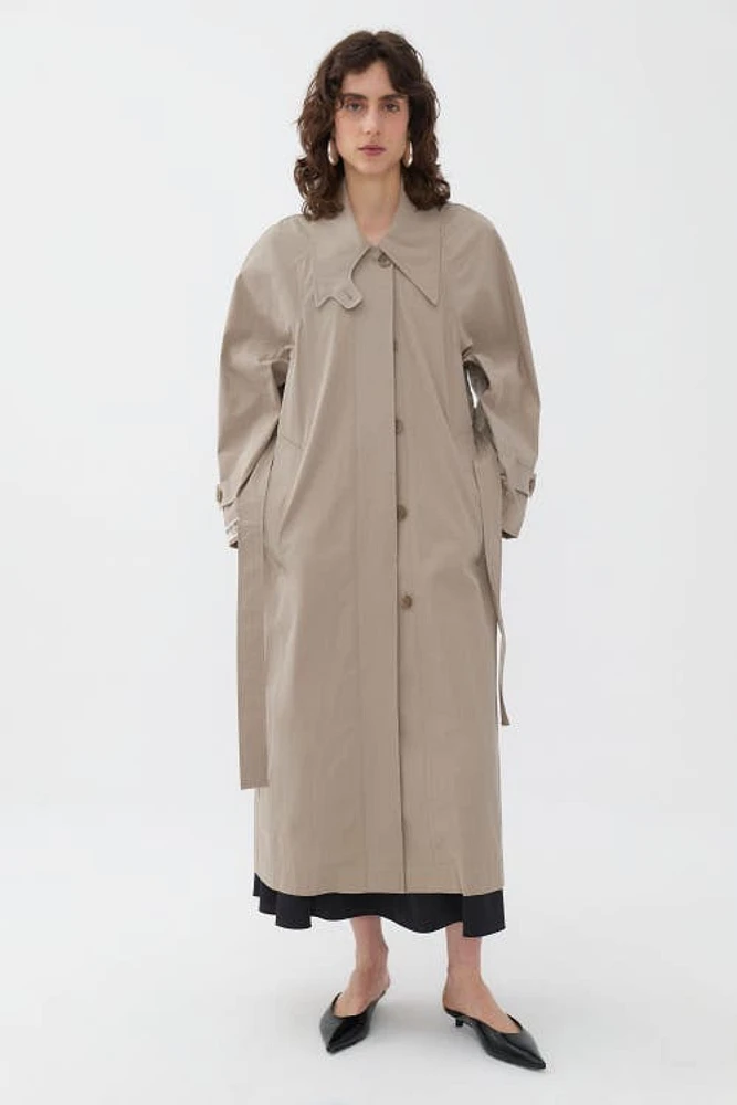 Nocturne Double-Breasted Oversized Trench Coat in Khaki at Nordstrom