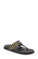 Versace Greca Flip Flop Black Gold at Nordstrom,