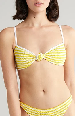 CLEONIE Bouddi Knotted Bikini Top Sunshine Stripe at Nordstrom,