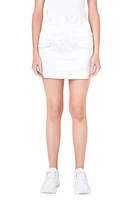 Grey Lab Cargo Pocket Satin Miniskirt Ivory at Nordstrom,