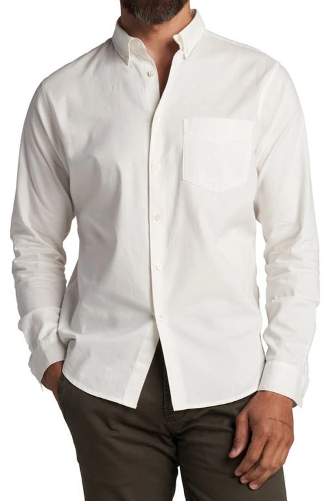 Rowan Henrick Cotton Oxford Button-Down Shirt White at Nordstrom,