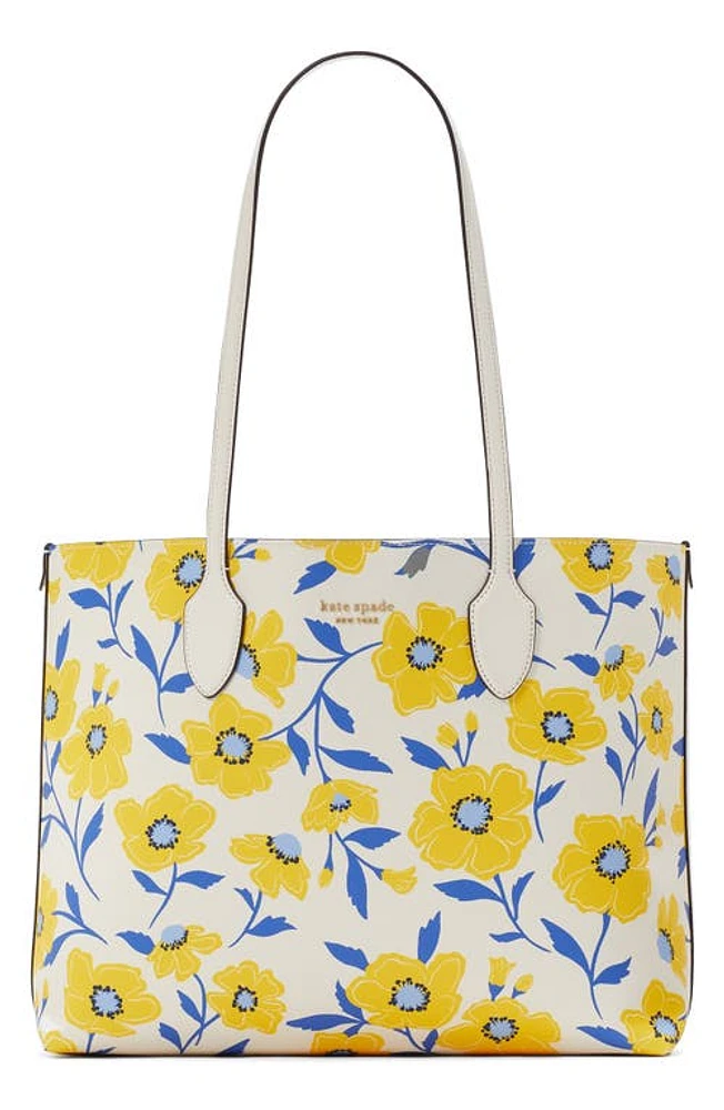 Kate Spade New York bleecker sunshine floral print tote in Cream Multi at Nordstrom