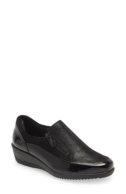 ara Zora Wedge Shoe in Black Nappa-Metallic at Nordstrom, Size 6.5