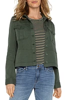 Liverpool Los Angeles Peplum Twill Trucker Jacket at Nordstrom,