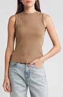 Topshop Clean Stretch Cotton Tank Top Taupe at Nordstrom,