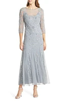 Pisarro Nights Beaded Illusion Neck Gown at Nordstrom