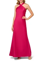 Aidan Mattox by Adrianna Papell Stretch Satin Halter Mermaid Gown Rich Magenta at Nordstrom,