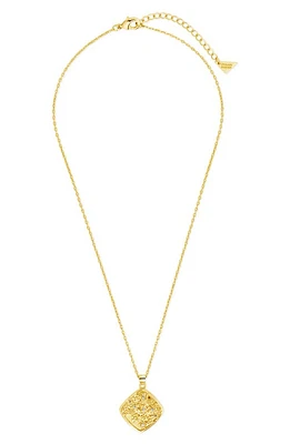 Sterling Forever Ophelia Flower Medallion Pendant Necklace in Gold at Nordstrom