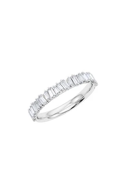 HauteCarat Lab Created Baguette Diamond Half Eternity Ring in 18K Gold at Nordstrom