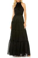 Mac Duggal Bow Back Tiered A-Line Gown at Nordstrom,