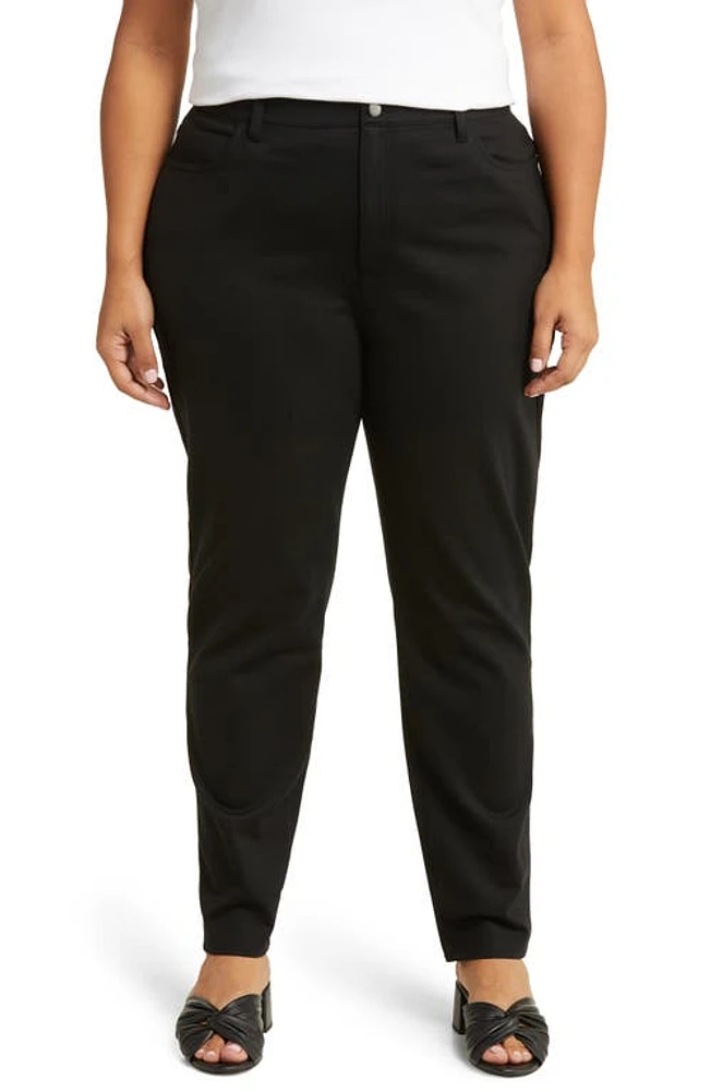 Eileen Fisher High Waist Slim Fit Black at Nordstrom,