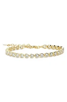 SHYMI Cubic Zirconia Heart Tennis Bracelet in Gold/White at Nordstrom, Size 6