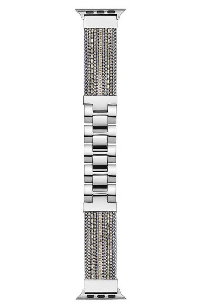 The Posh Tech Beaded Apple Watch Bracelet Watchband in Silver at Nordstrom