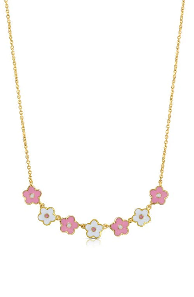 Lily Nily Kids' Flower Link Frontal Necklace in Pink at Nordstrom