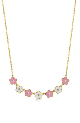 Lily Nily Kids' Flower Link Frontal Necklace in Pink at Nordstrom