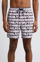 Original Penguin Volley Swim Trunks Dark Sapphire at Nordstrom,